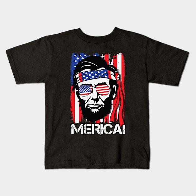 Abraham Lincoln Kids T-Shirt by Diamond Creative